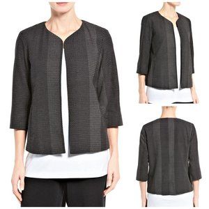 EILEEN FISHER Karume Dash Black Cotton Jacket SZ L